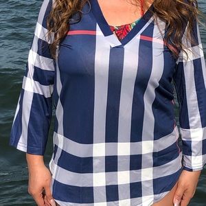 Cover up over swimsuit or with jeans.